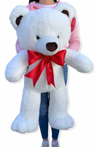 Lindo Oso De Peluche Blanco Muy Suave 70cm Alto Envío Gratis