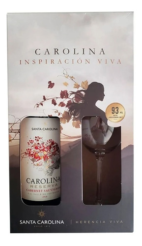 Santa Carolina Cabernet Sauvignon Reservado vinho tinto chileno 750ml com taça