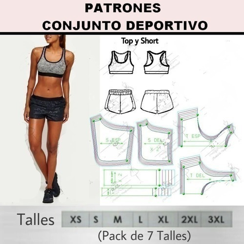 Molde Patrones Conjunto Deportivo 7 Tallas