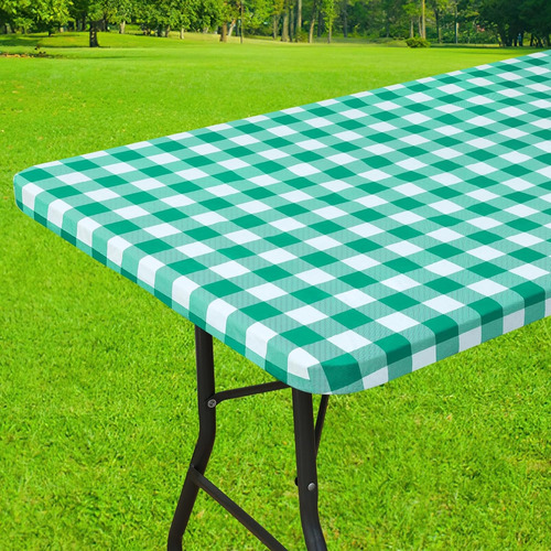 Mantel Rectangular Elástico Impermeable Para Mesa De Picnic
