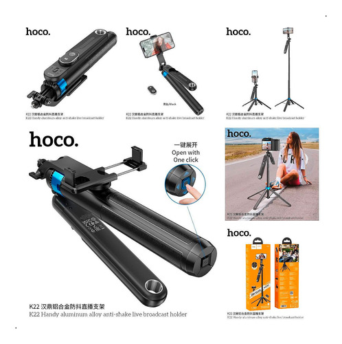 Soporte Palo Selfie Tripode K22hoco + Control Bluetooth
