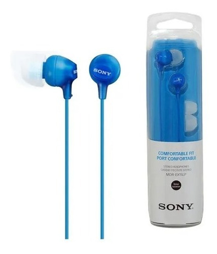 Imagen 1 de 5 de Auriculares In-ear Sony Ex Series Mdr-ex15lp Azul