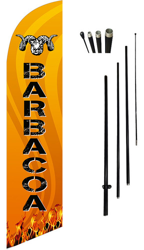 Bandera Publicitaria Barbacoa # 03 Con Mástil