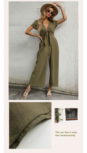 Monos Largos Con Cuello En V Elegantes De Verano Para Mujer