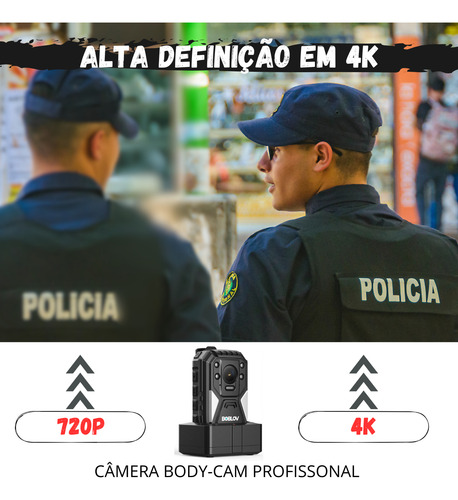 Câmera Bodycam Boblov Corporal 4k Noturna Com Infravermelho