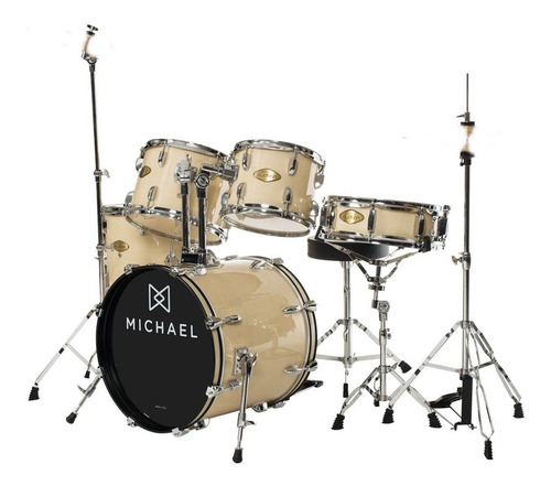 Bateria Acústica Michael Audition Natural Completa Bumbo 20