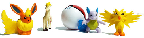 Figuras Pokémon Flareon Rapidash + Poke Ball Juguete Niños