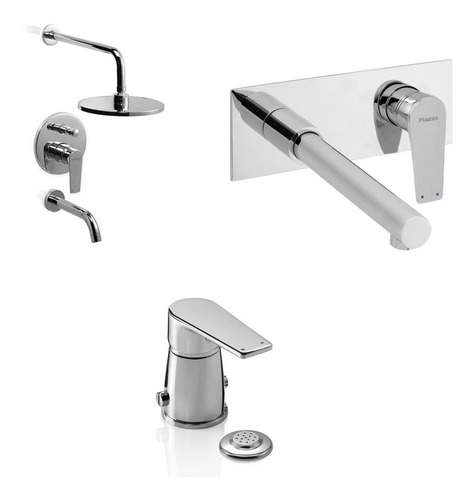 Set Griferia Piazza Next Lav Pared Bidet Ducha Transferencia