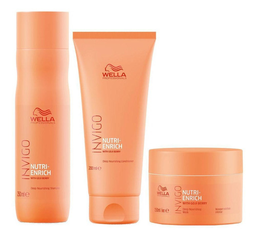  Kit Wella Nutri Enrich Shampoo Condicionador E Máscara