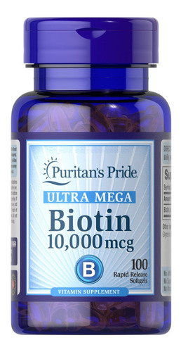 Biotina 10000mcg 100 Capsulas Blanda Para Cabello Barba Piel
