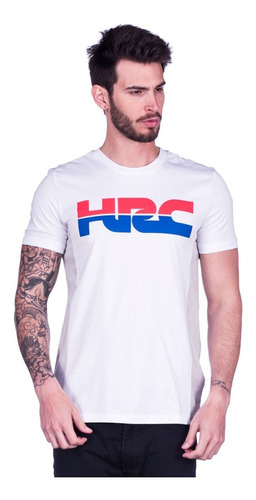 Remera Honda Hrc Moto Manga Corta Blanca Algodón 999 Motos