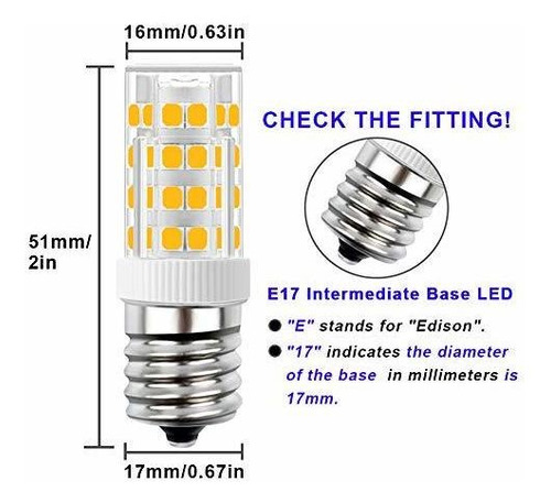 E17 Bombilla Led Para Horno Microonda Equivalente 40 Luz