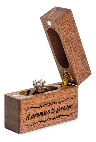 Wislist Caja De Madera Para Anillo De Compromiso, Pequena Fu