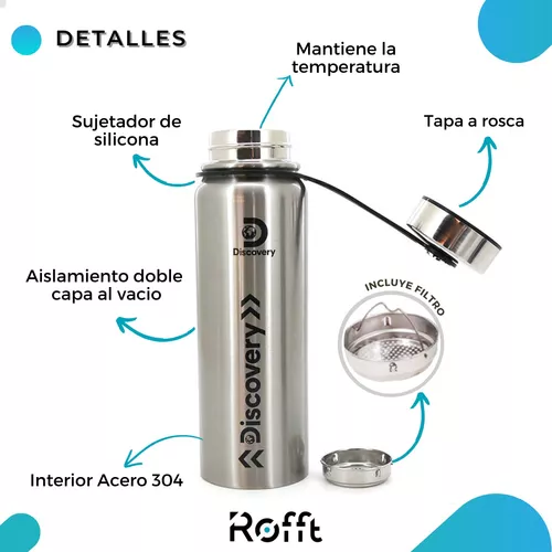 Botella Termo de Acero Inoxidable con Termómetro y filtro para