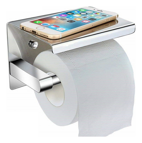 Portarrollo Soporte Papel Higiénico Celular Premium Inox