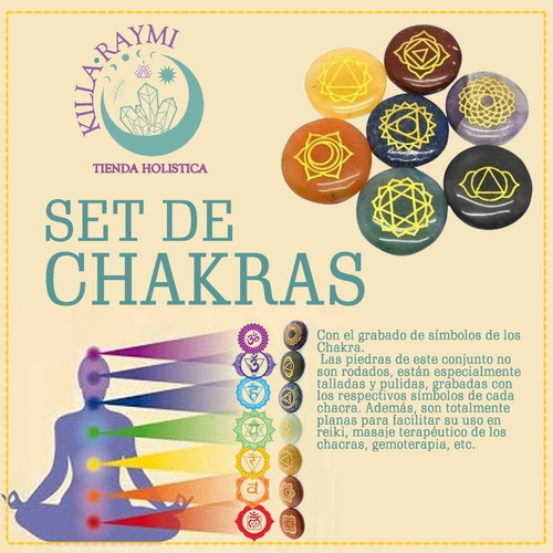 Set De Piedras Naturales Para Los Chakras, Grabada