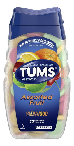 Tums Antiacido Ultra Strength 1000mg 72 Tabletas Frutas