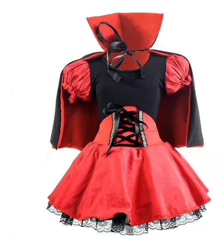 Fantasia de Halloween Vampira de Luxo Infantil Feminina Com Luvas em  Promoção na Americanas