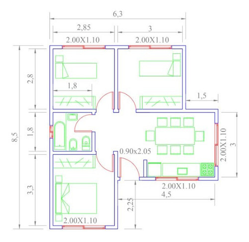 Hermosa Casa Estilo Minimalista De Tres Dormitorios (modelo Camila) - A Construir, En Ladrillos Y Hormigón - No Son Prefabricadas