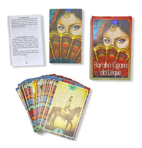 Tarot Cigana Do Leque 36 Cartas Oráculo Papel Cartão