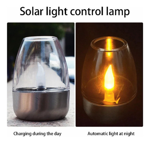 Vela Solar T1, Lámpara Led Para Exteriores, Terraza De Céspe