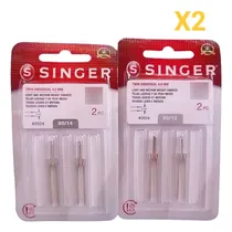 Comprar Agujas Singer Doble 2 Empaque De 4 Agujas En Total