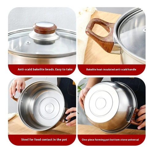 Juego De Utensilios Ollas De Cocina 12 Piezas Mango Negro