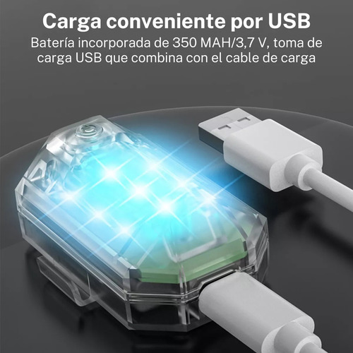 Luz Estroboscópica Led Para Motocicletas 7 Colores Recargabl