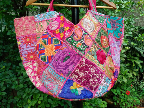 Bolso Grande Importado Hindu, Cartera ( Cod 31-32 ) Rosa -lila 32