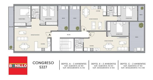 Imagen 2 de 27 de Departamento 2 Ambientes Venta Villa Urquiza