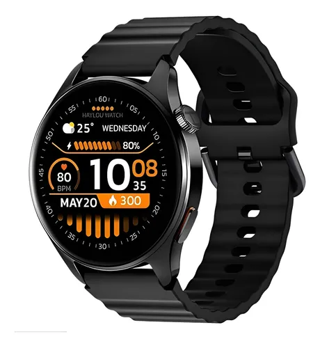 Relógio Haylou Watch 4s Com Gps Display Amoled 1.43 Caixa Preto P...