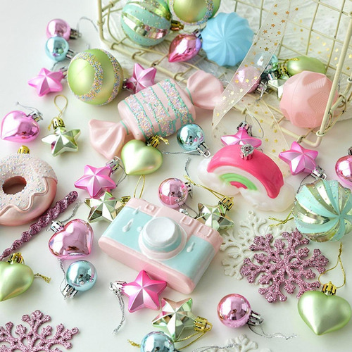58 Piezas De Pequeños Colgantes Navideños, Bolas