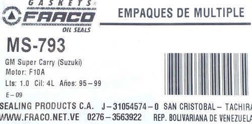 Empacadura Multiple Escape Suzuki Super Carry 1.0 95-99