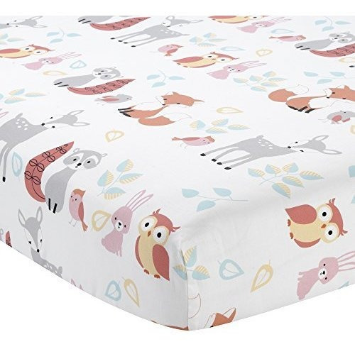 Cordero Y Ivy Little Woodland Animales Cuna Equipada Blanco