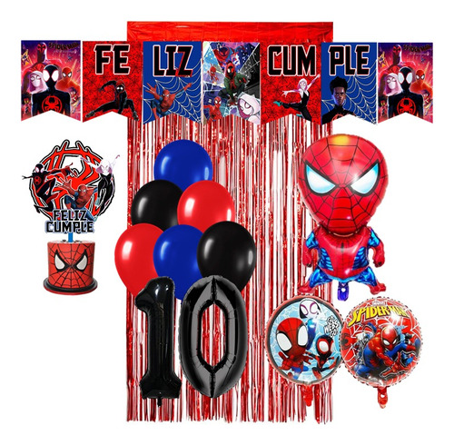 Globos Miles Morales Banderín Topper Globo