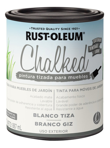 Imagen 1 de 5 de Chalked Pintura Tizada Brochable Para Exteriores, Mate 887ml