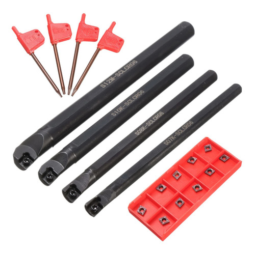 Geevorks Juego Barra Mandrinado Torno Inserto Carburo Llave