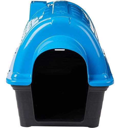 Caseta iglú de plástico para perros pequeños Hurricane Pet n.º 2, color azul