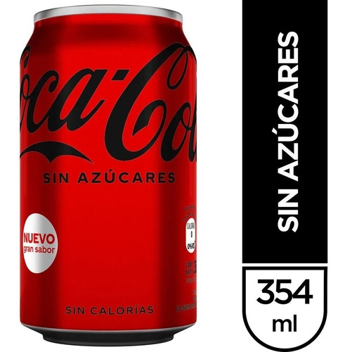 Gaseosa Coca-cola Sin Azúcar Lata 354 Ml. X 6 Unidades