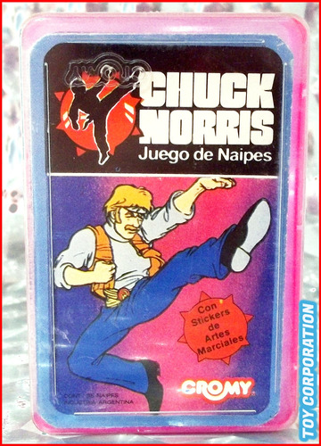 Mazo Carta Naipe Chuck Norris Cromy En Caja Acrílica Cerrada