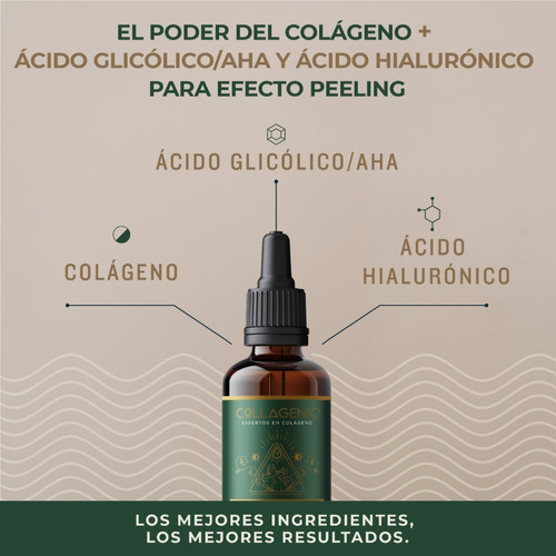 Serum Facial Acido Glicolico Colageno Aha - Peeling Facial Tipo De Piel Todo Tipo De Piel