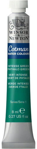 Acuarela Cotman Winsor And Newton Pomo 8 Ml Color Verde Intenso (verde Ftalo) 329