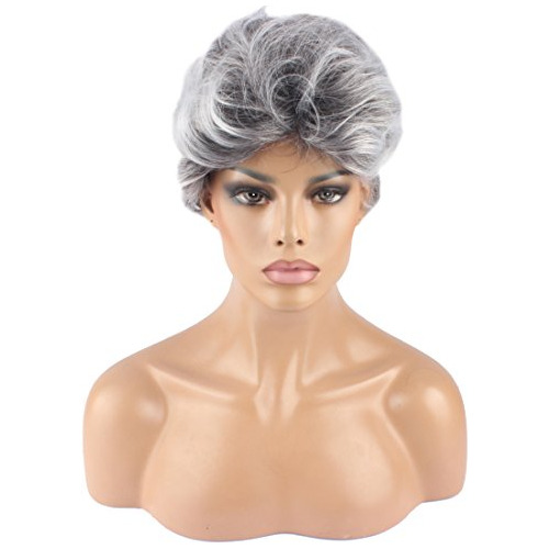 Weken Mujer Cosplay Wig Corto Pelo Sintético De Pelo Smgfo