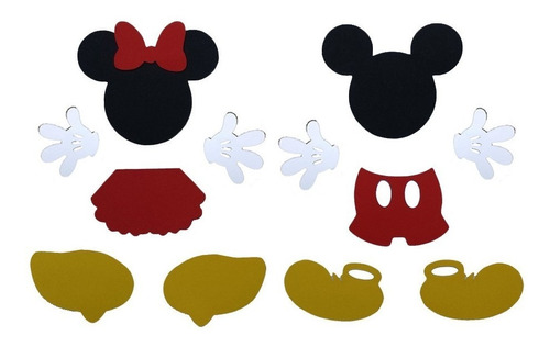 30 Apliques Tubete Mickey Minnie Completos Luvas Frete R$ 10