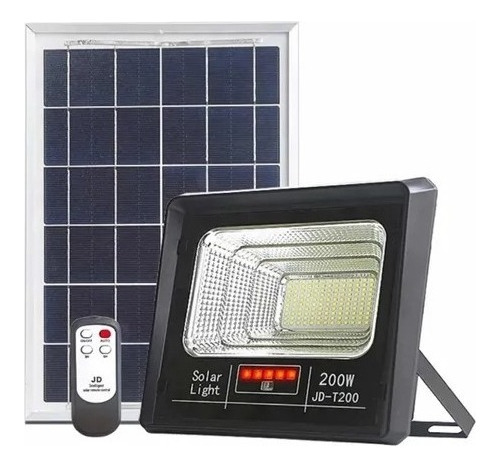 Refletor solar LED interno e externo de 200 w + cor da caixa do painel Cor da luz preta Cor da luz branca fria