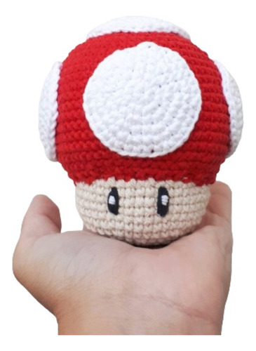 Muñeco Champiñón Powerup Mario Bros Amigurum Tejido Pipelino