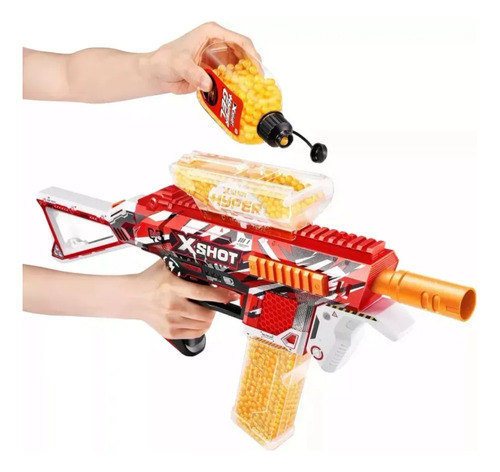 Lanzador De Bolitas De Hidrogel Zuru X-shot Hypergel Trace Fire Con Gafas De Proteccion