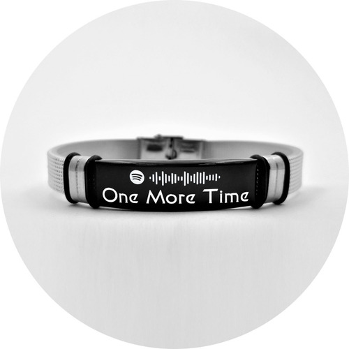 Imagen 5 de 10 de Pulsera Spotify Acero Grabado Láser Personalizado 1166