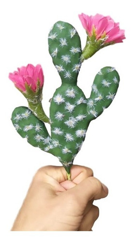 Cactus Suculenta Nopal Artificial Con Flores Interior Decora