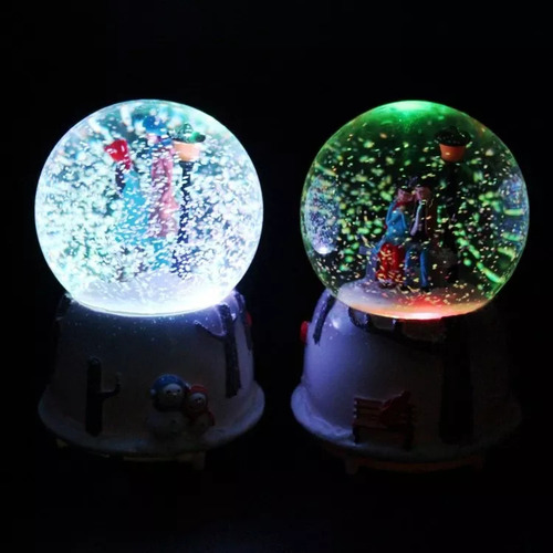 Bola De Cristal Musical En 3d Con Lámpara De 7 Colores Copo
